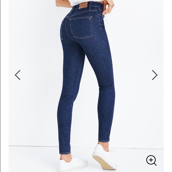 Madewell Denim - Madewell curvy high rise skinny jeans womens sz 30 dark wash stretch denim